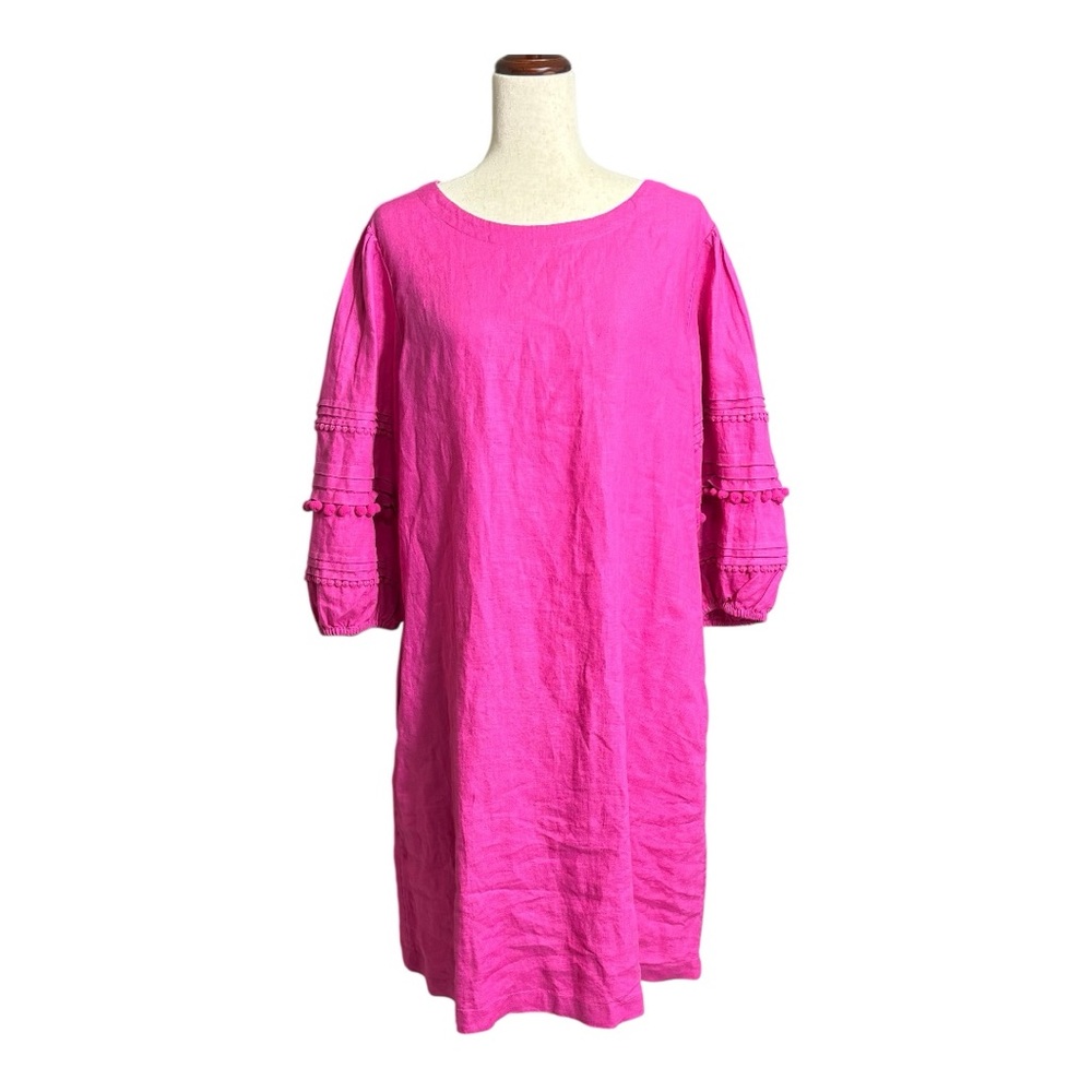 Chico's Bright Hot Pink Long Sleeve Dress NWOT (Bin 11)